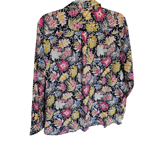 Talbots Cotton button front shirt Lush Garden size XL - Picture 3 of 7